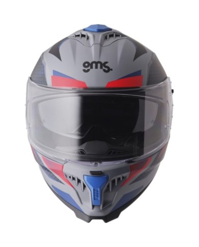 gms Casque intégrale Gelero mat gris-bleu-rouge