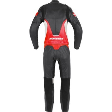 SPIDI Tuta in pelle Laser Touring da donna nera-rossa