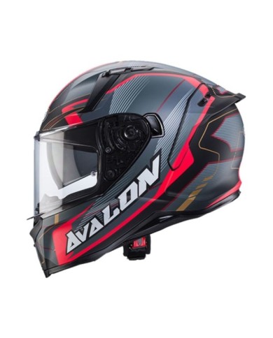 Caberg Avalon X Optic casco integrale nero-grigio-rosso opaco