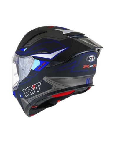 KYT Casco integrale R2R Led nero-blu-grigio