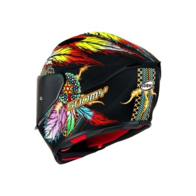 Suomy Casco integrale Track-1 Chieftain nero opaco-giallo-blu