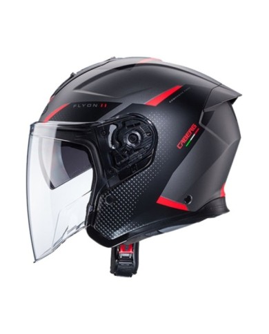 Caberg Flyon II Boss casco jet grigio-rosso-nero opaco