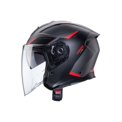 Caberg Casque jet Flyon II Boss gris-rouge-noir mat