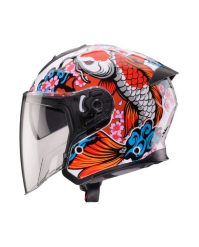 Caberg Flyon II Koi casco jet bianco-rosso-blu