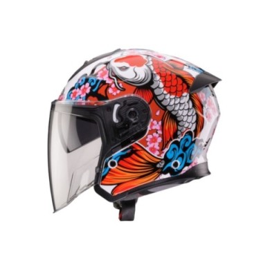 Caberg Flyon II Koi casco jet bianco-rosso-blu