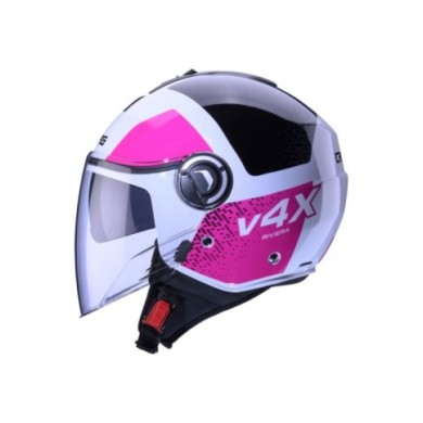 Caberg Jethelm Riviera V4X Alpha weiss-fuchsia-schwarz