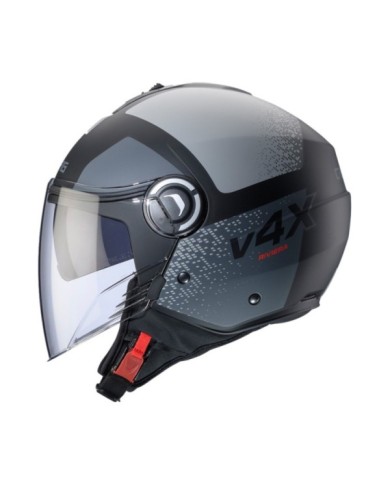 Caberg Casque jet Riviera V4X Alpha noir-anthracite-gris mat