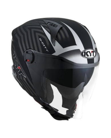 KYT Casque jet D-City Lucent noir-argent mat