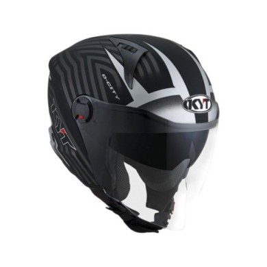 KYT Casco jet D-City Lucent nero-argento opaco