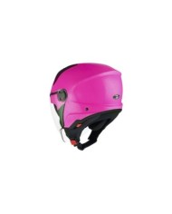 KYT Casco jet D-City rosa fluorescente