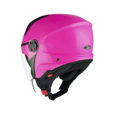 KYT Casco jet D-City rosa fluorescente