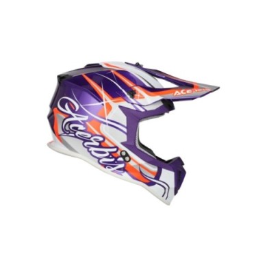 Acerbis Casque tout-terrain Linear 22-06 blanc-violet-bleu