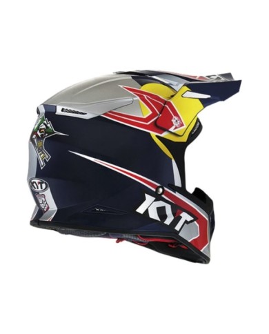 KYT Casque tout-terrain Skyhawk Taddy Replica bleu-gris-jaune