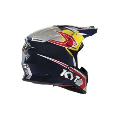KYT Casque tout-terrain Skyhawk Taddy Replica bleu-gris-jaune