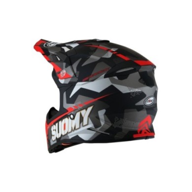 Suomy Casco offroad X-Wing Camouflager nero opaco-rosso