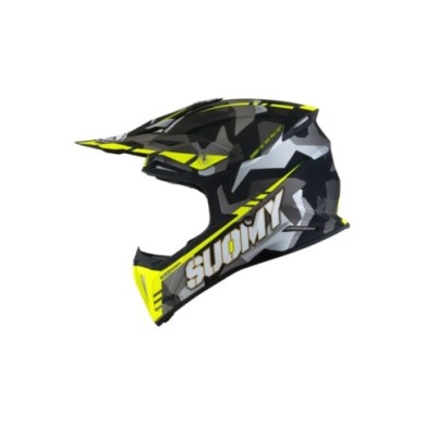 Suomy Casco offroad X-Wing Camouflager nero opaco-giallo