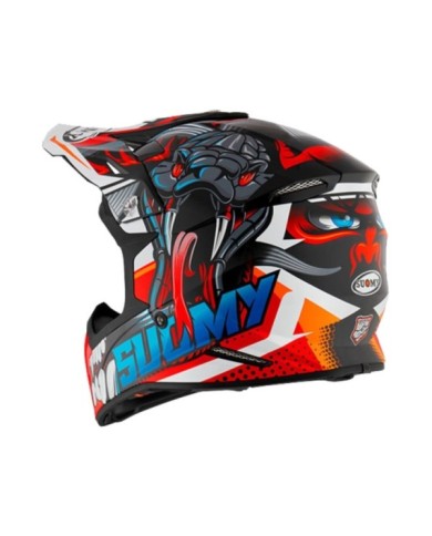 Suomy Casque offroad X-Wing Snake rouge-bleu-gris