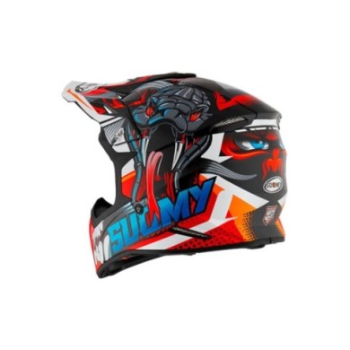Suomy Casco offroad X-Wing Snake rosso-blu-grigio
