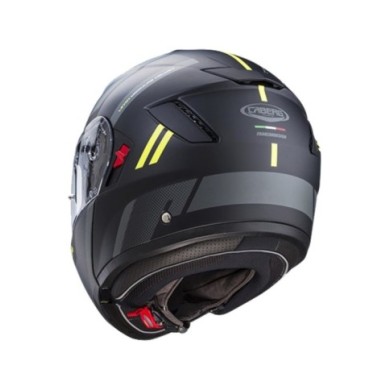 Caberg Levo X Manta casco modulare nero-grigio scuro-giallo fluorescente