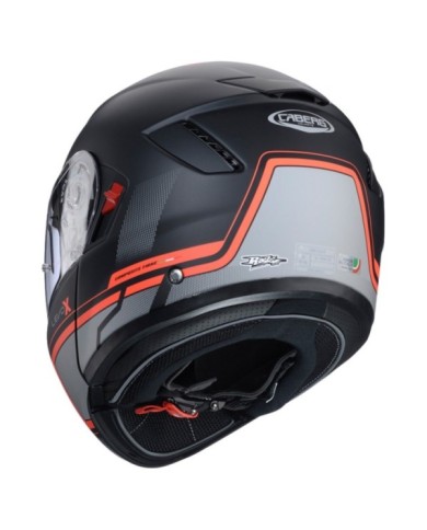 Caberg Levo X Elite casco modulare nero-grigio-rosso fluorescente opaco