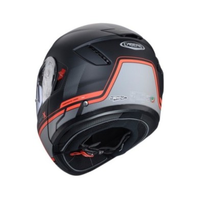 Caberg Klapphelm Levo X Elite matt schwarz-grau-rot fluo