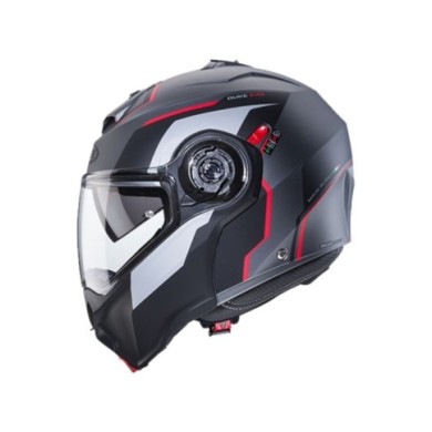Caberg Casque modulable Duke Evo Move argent foncé-noir-rouge mat