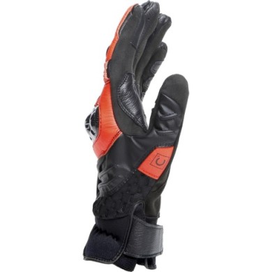 Guanti in pelle Dainese Carbon 4 Kurz nero-rosso fluo