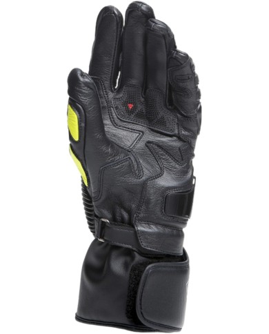 Dainese Druid 4 guanti in pelle nero-grigio-giallo fluo
