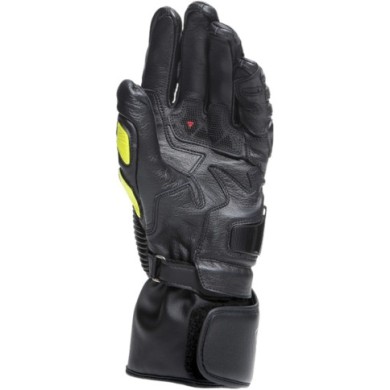 Dainese Druid 4 guanti in pelle nero-grigio-giallo fluo