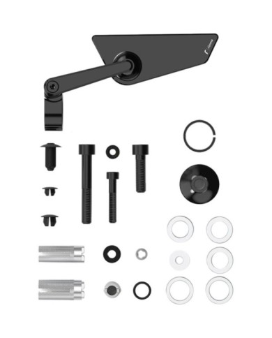 Rizoma Rétroviseur Cut-Edge noir, droit