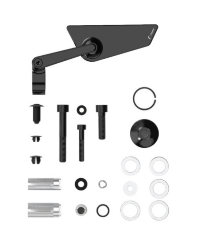 Rizoma Specchietto retrovisore Cut-Edge nero, sinistro