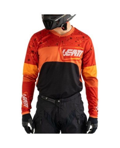 Leatt Maglia Moto 4.5 Enduro burn - arancione-nero-bianco
