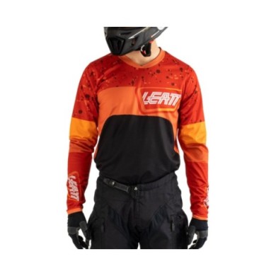 Leatt Maglia Moto 4.5 Enduro burn - arancione-nero-bianco