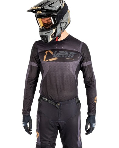 Leatt Maglia Moto 5.5 UltraWeld V25 nero-grigio-oro