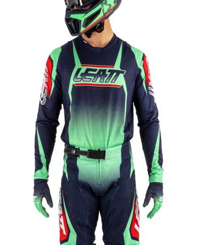 Leatt Jersey Moto 4.5 Lite V25 vert-gris-rouge