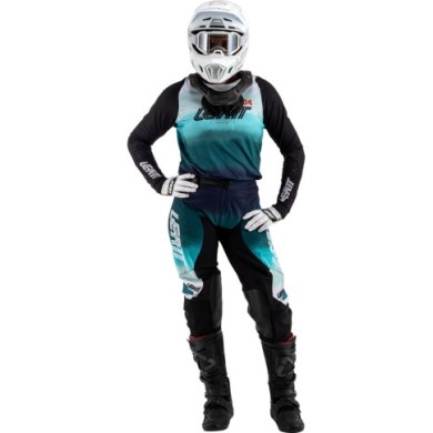 Leatt Jersey Moto 4.5 Lite Women V25 noir-blanc-turquoise