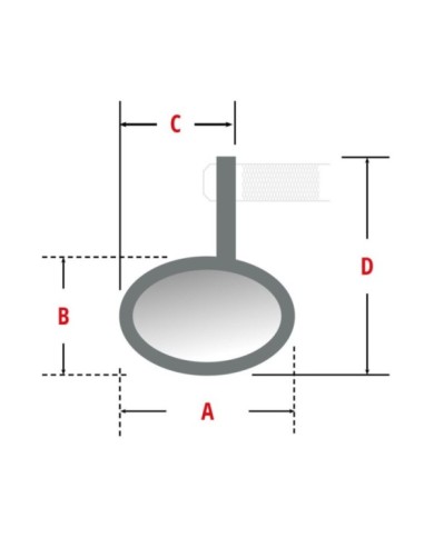 Highsider Specchio da bar VICTORY-BLAST pezzo corto nero