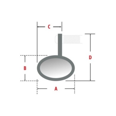 Highsider Miroir de bar VICTORY-BLAST courte pièce noire