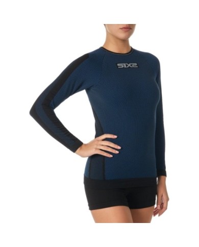 SIXS Langarm Funktionsshirt TS2 schwarz-petrol XS