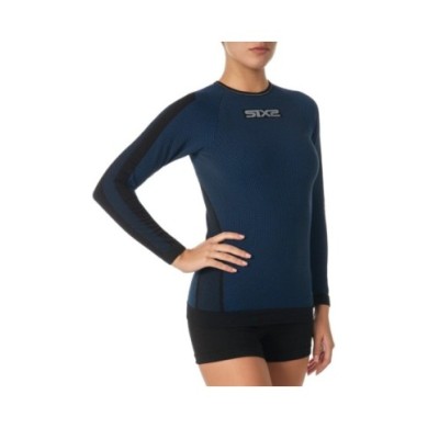 SIXS Langarm Funktionsshirt TS2 schwarz-petrol XS