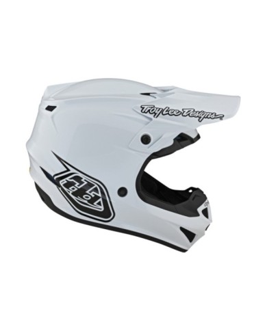 Troy Lee Designs SE4 Polyacrylite Helmet - Mono White blanc