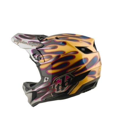 Troy Lee Designs D4 Carbon Helm W Mips – Overspray gold-schwarz
