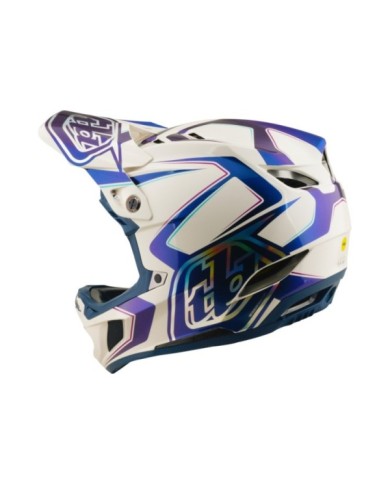 Troy Lee Designs D4 Composite Helmet W Mips - Flared white-dark blue