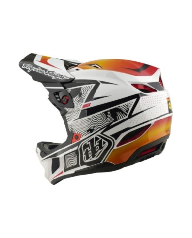 Troy Lee Designs Casco composito D4 W Mips - Lined Up bianco