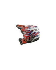 Troy Lee Designs D4 Composite Helmet W Mips - Overspray white-red