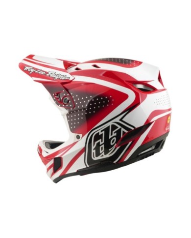 Troy Lee Designs D4 Polyacrylite Helm W Mips – The Line rot-weiß