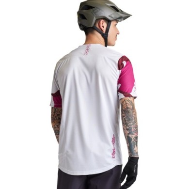 Troy Lee Designs Flowline SS Jersey - Condfined bianco-rosa