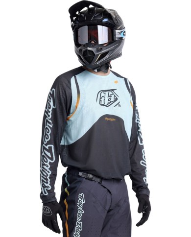 Troy Lee Designs SE PRO AIR Jersey - Pinned nero-turchese