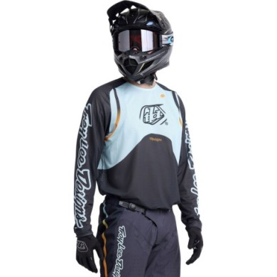 Troy Lee Designs SE PRO AIR Jersey - Pinned schwarz-türkis