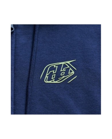 Troy Lee Designs Felpa con cappuccio e zip - Distintivo blu scuro-verde